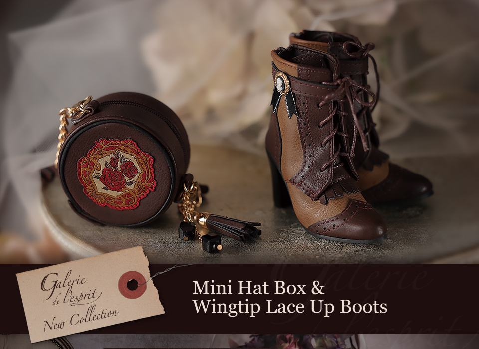 Mini Hat Box & Wingtip Lace Up Boots